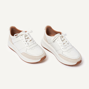 F-Mode Leather/Suede Flatform Sneakers