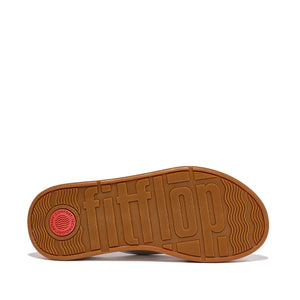 F-Mode Leather/Cork Flatform Toe-Post Sandals