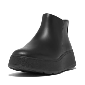 F-Mode Leather Flatform Zip Ankle Boots