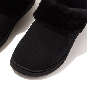 Gen-Ff Shearling-Collar Suede Slippers