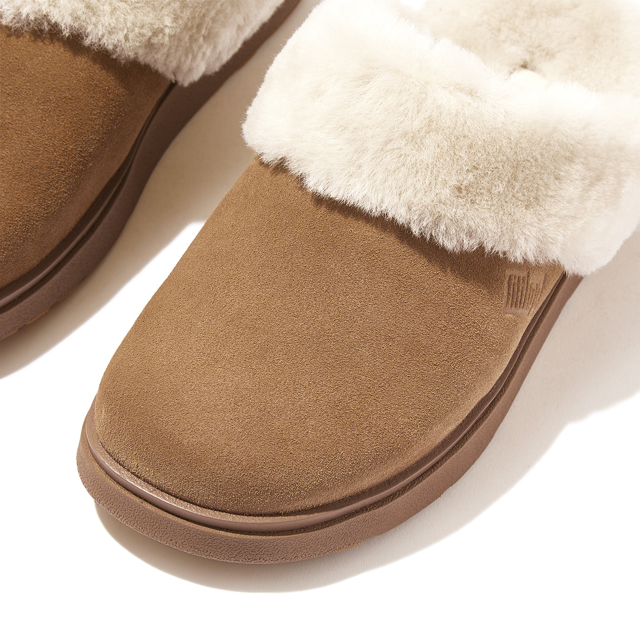 Gen-Ff Shearling-Collar Suede Slippers