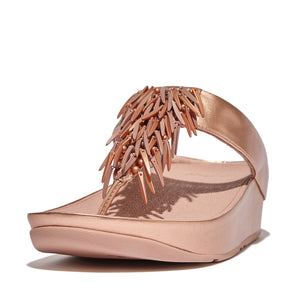 Rumba Beaded Metallic Toe-Post Sandals