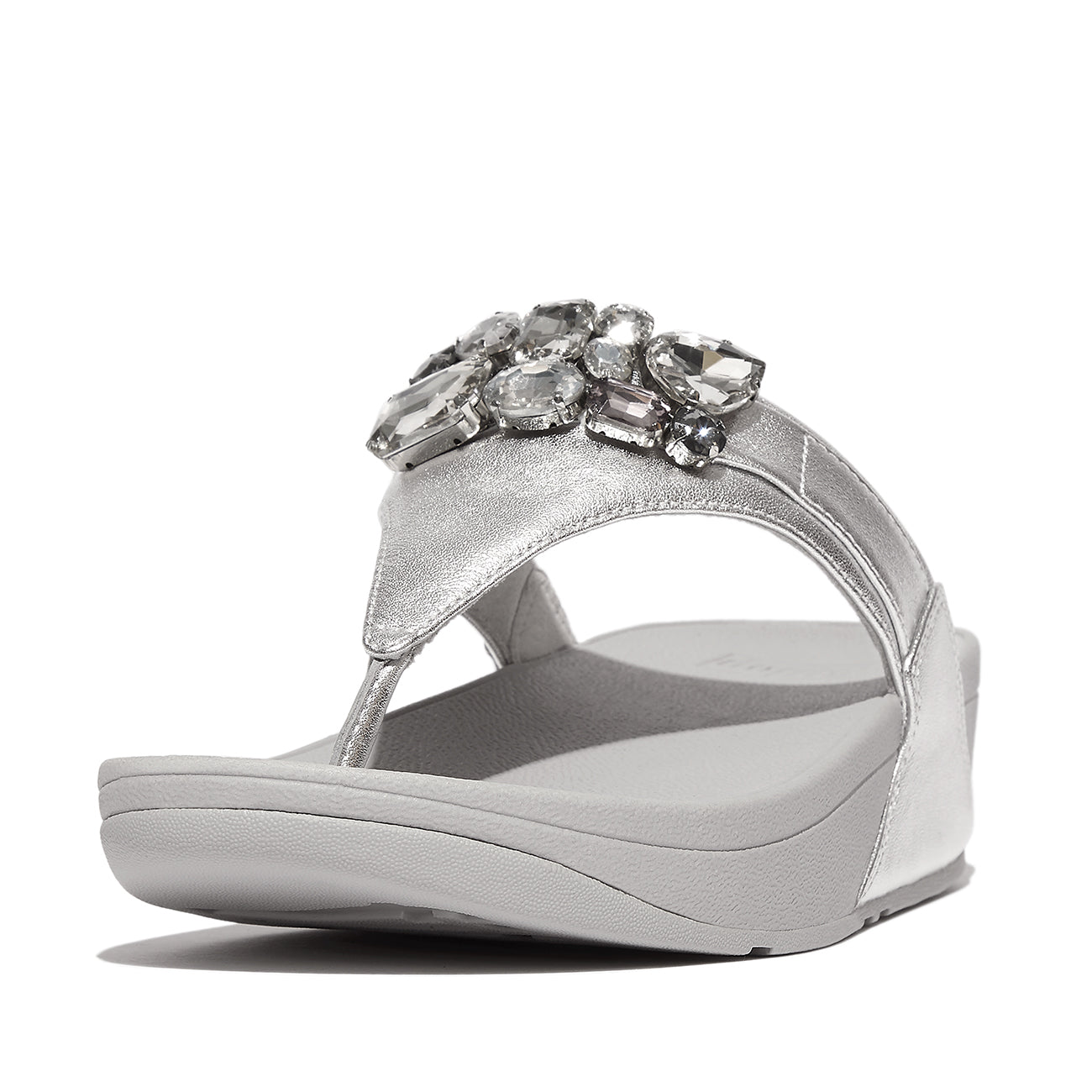 Lulu Jewel-Deluxe Metallic-Leather Toe-Thongs