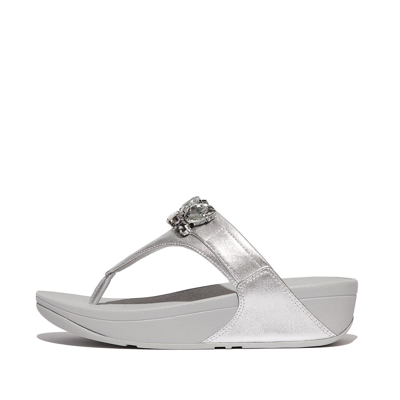 Lulu Jewel-Deluxe Metallic-Leather Toe-Thongs