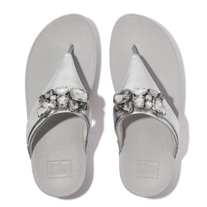 Lulu Jewel-Deluxe Metallic-Leather Toe-Thongs